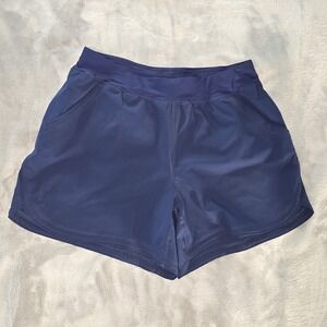 Lands' End Women Board Shorts Size 18W Blue Solid Athletic Swim Bottom